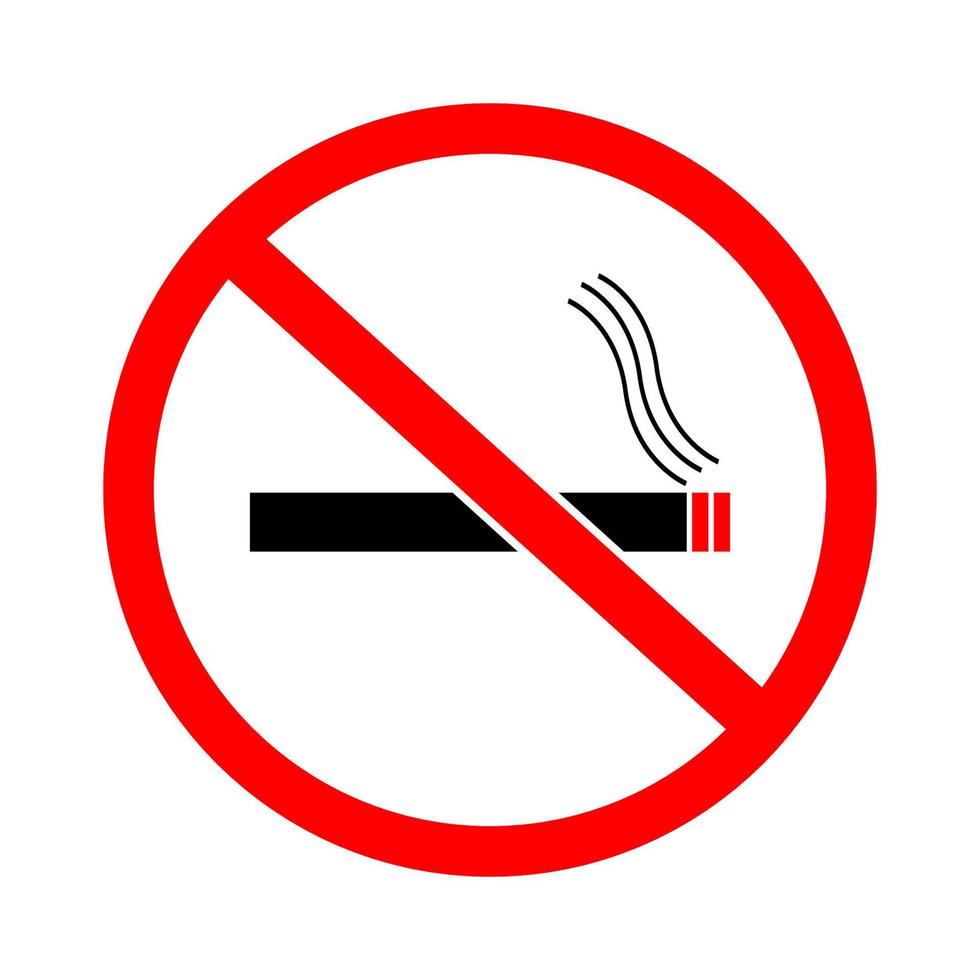 Nej rökning tecken ikon symbol röd design vektor illustration