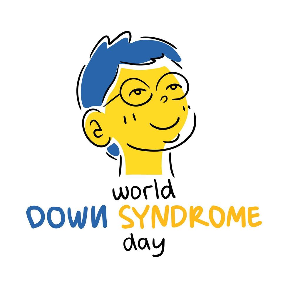 Welt-Down-Syndrom-Tag-Konzeptdesign, Illustration der Sensibilisierungskampagne für das Down-Syndrom vektor