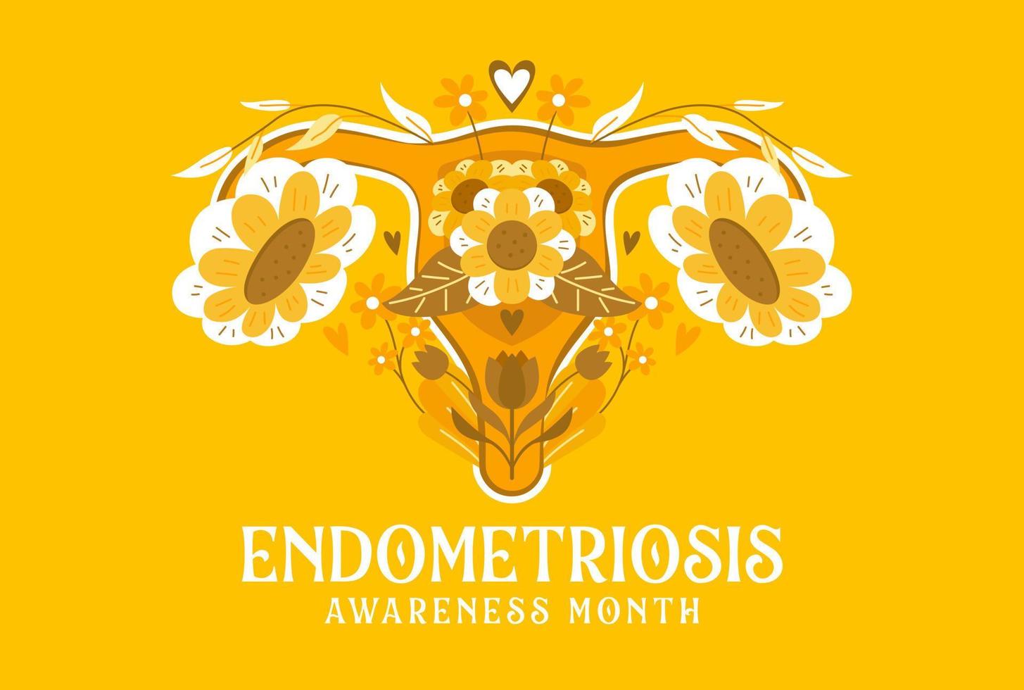 endometrios medvetenhet månad av Mars symbol begrepp design vektor
