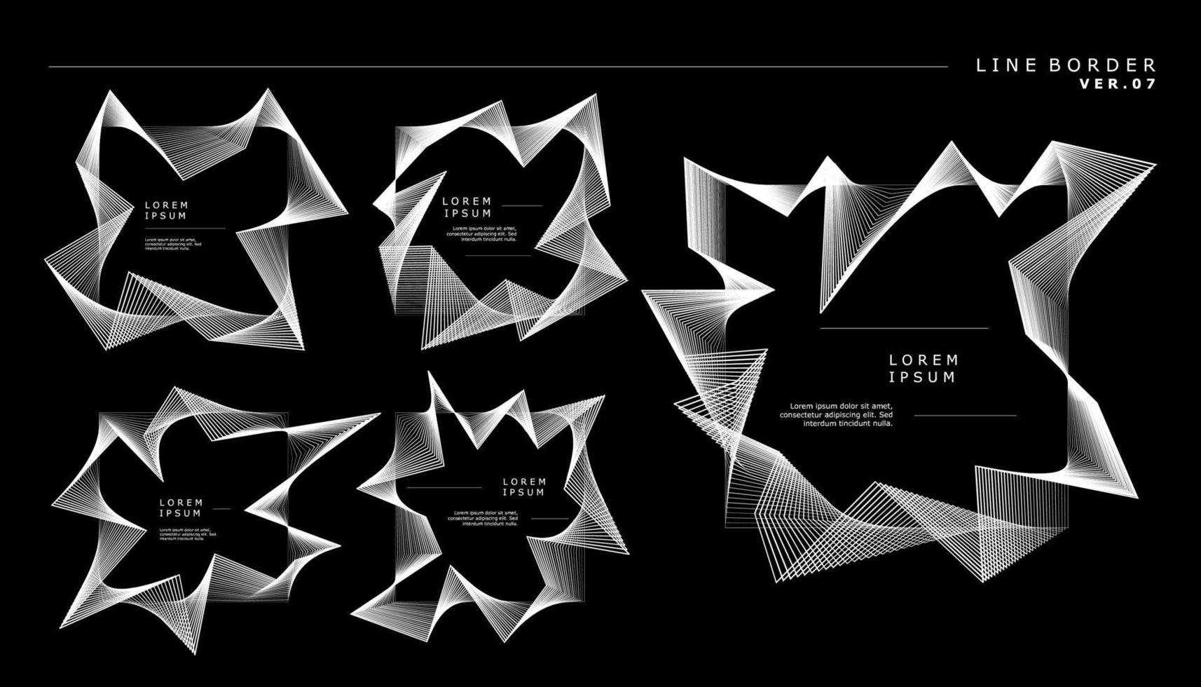 Designvorlage für quadratische Mischlinien. moderne quadratische liniengrenze. vektor