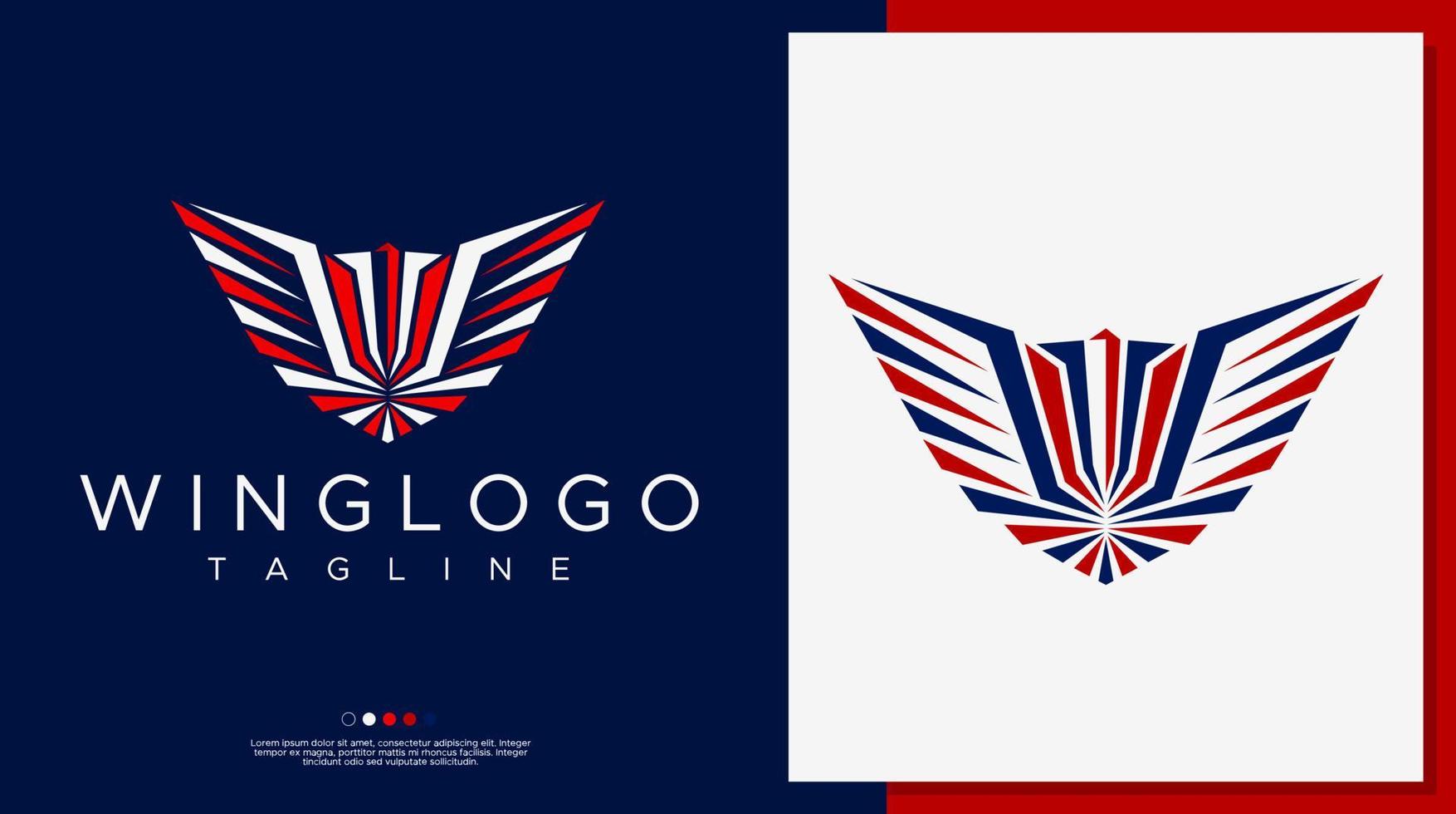 US-Flügel-Logo-Design-Vorlage. abstrakter Flügel-Logo-Design-Vektor. vektor