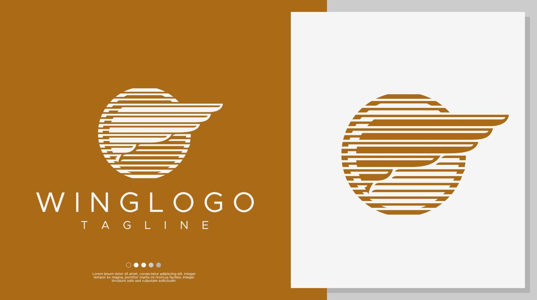 Flugzeugflügel-Logo-Design-Vorlage. Linienflügel-Logo-Vorlage. vektor