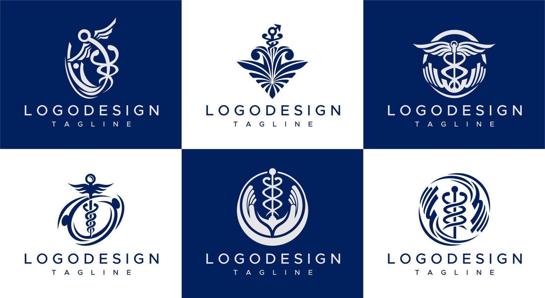 medizinisches Logo-Symbol-Design-Set. Apotheken-Logo-Design-Kollektion. vektor