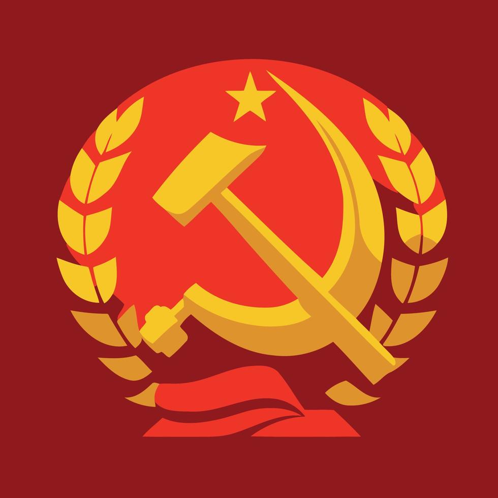 Illustration im kommunistischen Stil in roten und gelben Farben vektor