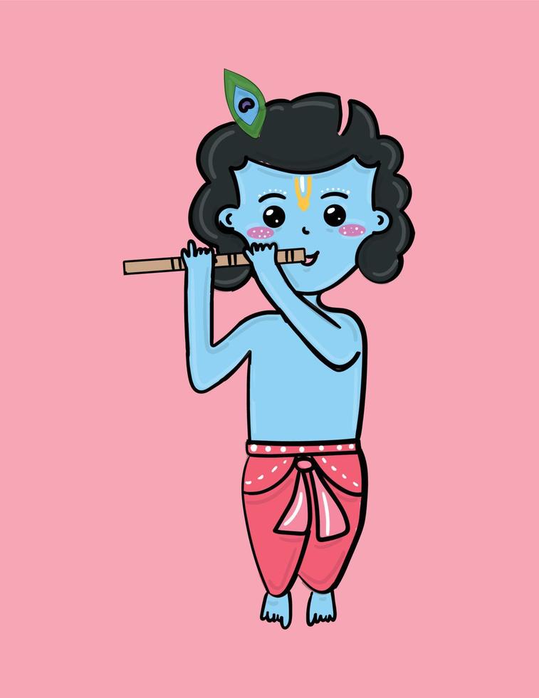 Lord Krishna Vektor kostenloser Vektor