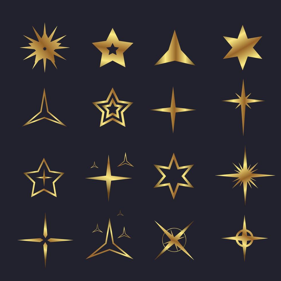 uppsättning av guld stjärna ljus och gyllene universum infografik, stjärna ljus ikon sol- symbol, planeter jämförelse, Sol och måne fakta, Plats och stor smäll teori, galaxer klassificering, mjölkig sätt vektor