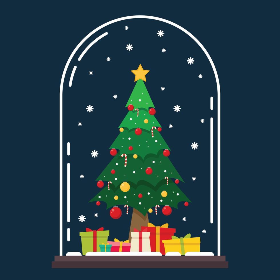 glad christma vykort. jul träd vektor. glad jul och Lycklig ny år affisch. vektor
