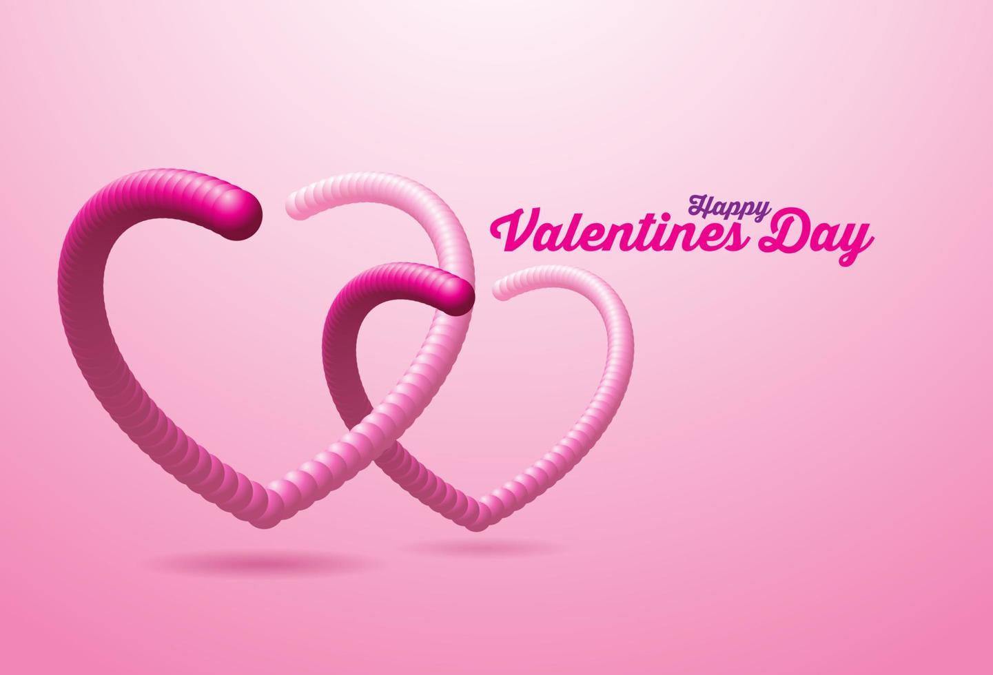 fröhlichen Valentinstag. Banner für die Website. romantischer Hintergrund mit realistischen Gestaltungselementen in Herzform vektor