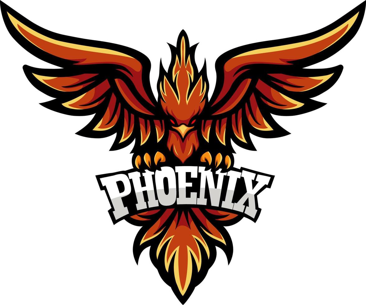 Phoenix-Vogel-Cartoon-Maskottchen-Design vektor