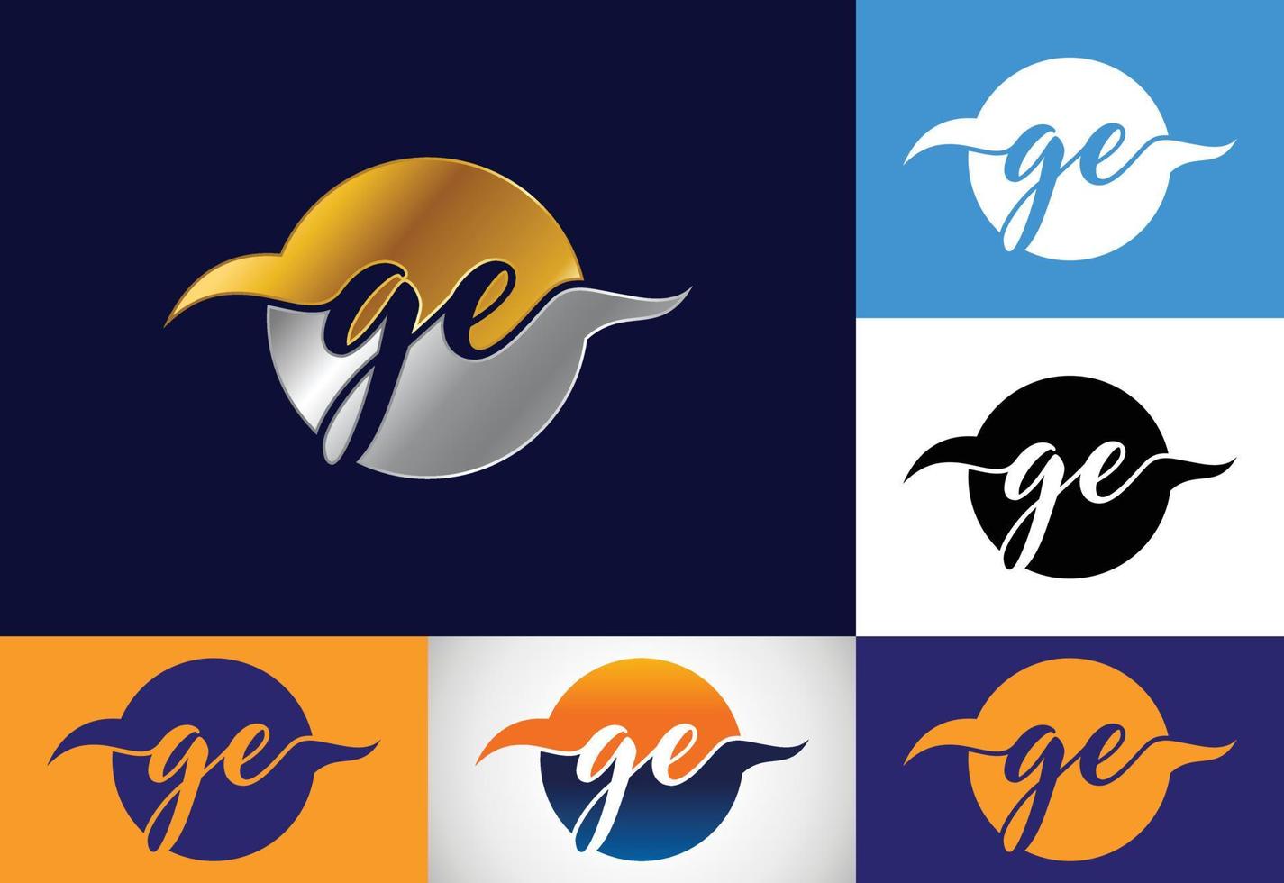 Anfangsbuchstabe ge Logo Design Vektor. grafisches alphabetsymbol für unternehmensidentität vektor