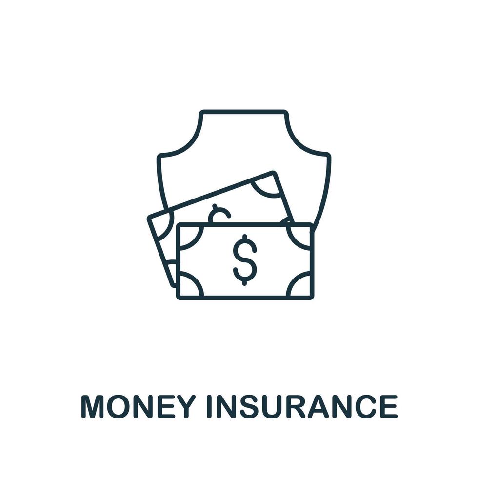 pengar försäkring ikon från försäkring samling. enkel linje pengar försäkring ikon för mallar, webb design och infographics vektor