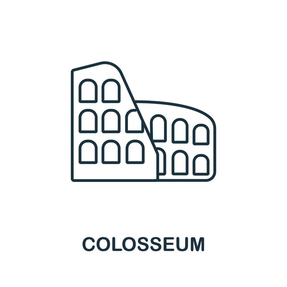 Kolosseum-Ikone aus der italienischen Sammlung. einfaches Kolosseum-Symbol für Vorlagen, Webdesign und Infografiken vektor