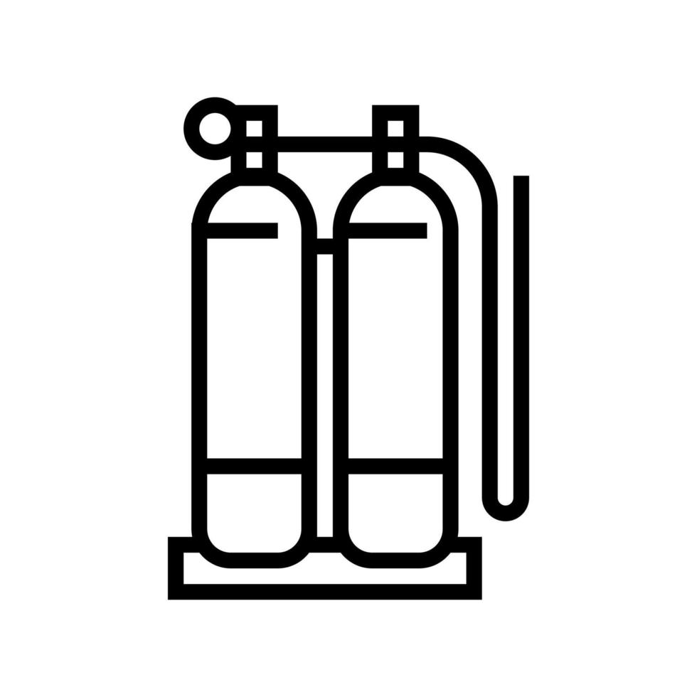 gas cylindrar för svetsning linje ikon vektor illustration