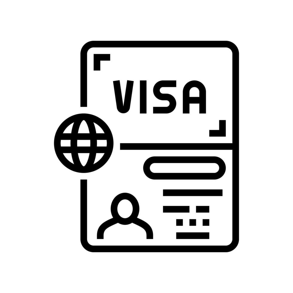 dokument visa line icon vector illustration