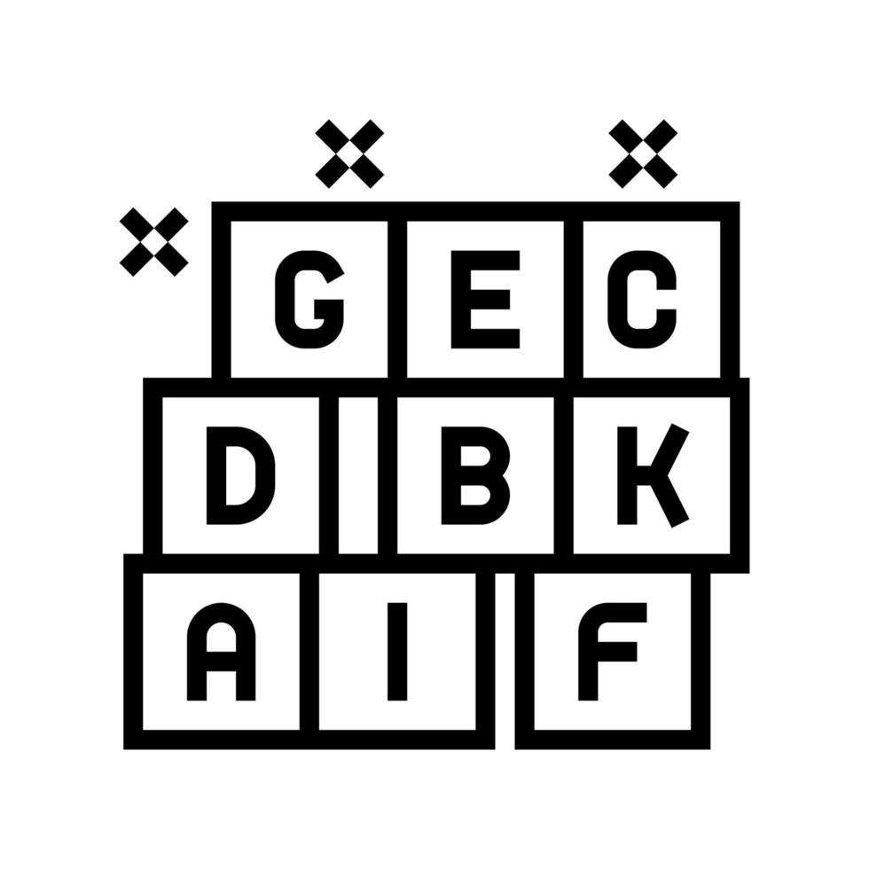 Alphabet Würfel Kindergarten Symbol Leitung Vektor Illustration