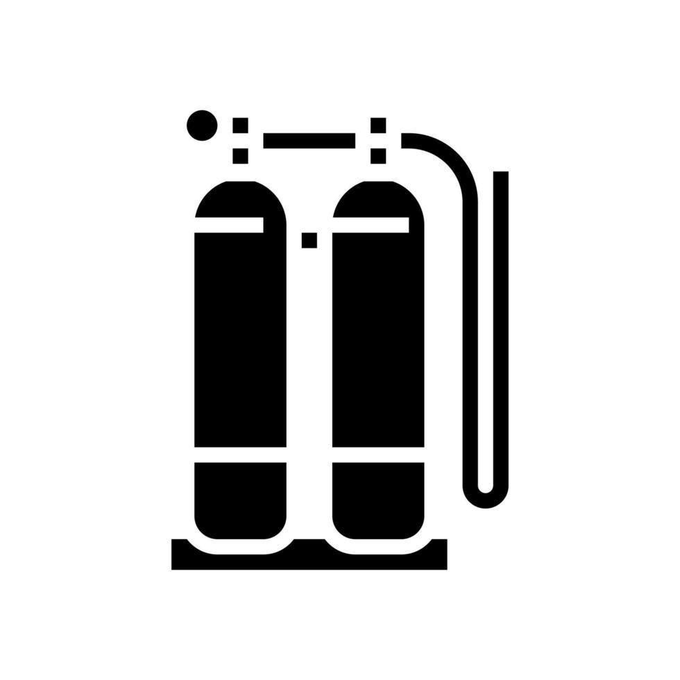 Gasflaschen zum Schweißen von Glyphen-Symbolvektorillustration vektor