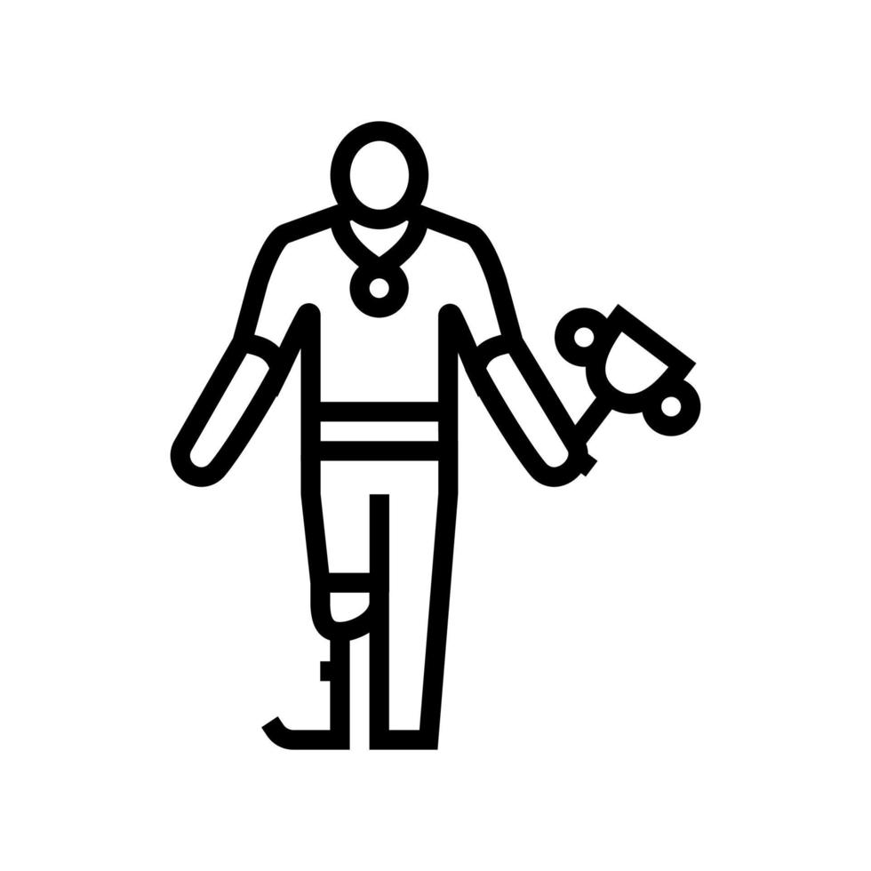 Meisterschaftsgewinner behinderter Athlet Symbol Leitung Vektor Illustration