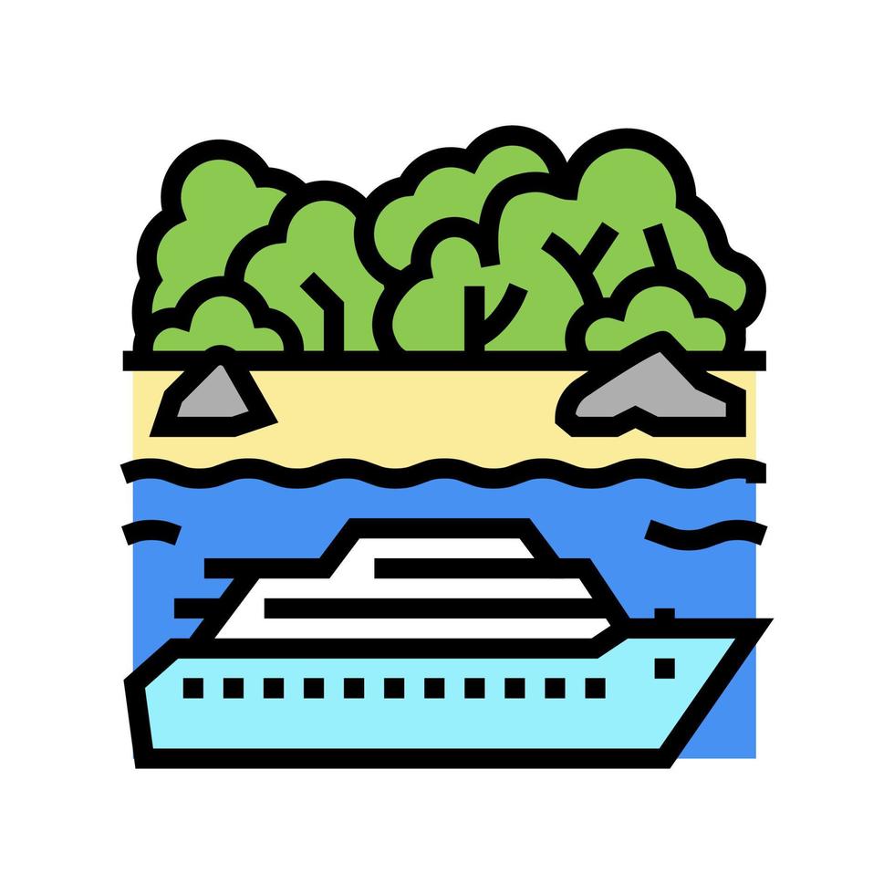 tropische Kreuzfahrt Urlaub Farbe Symbol Vektor Illustration