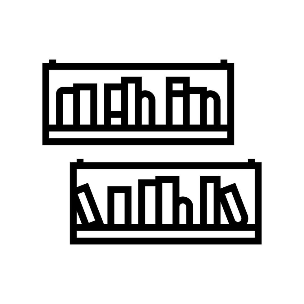 Bücherregal Möbel Linie Symbol Vektor Illustration