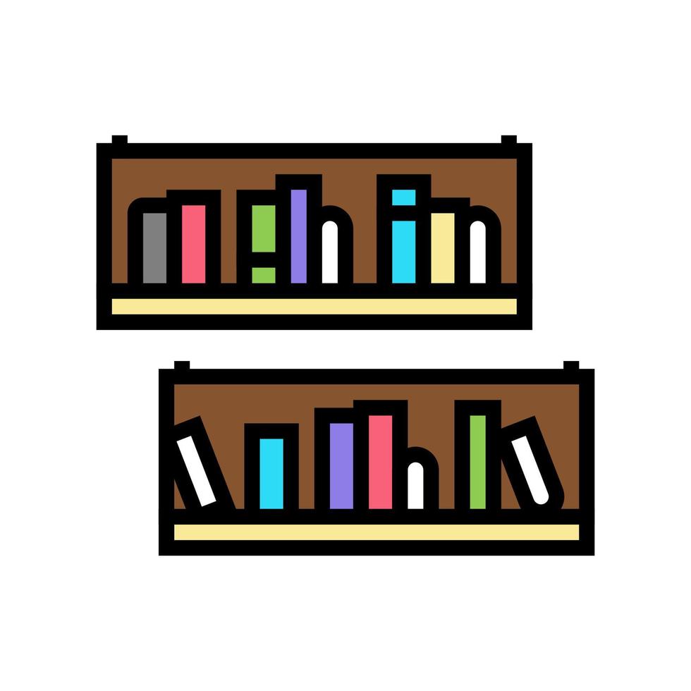 Bücherregal Möbel Farbsymbol Vektor Illustration