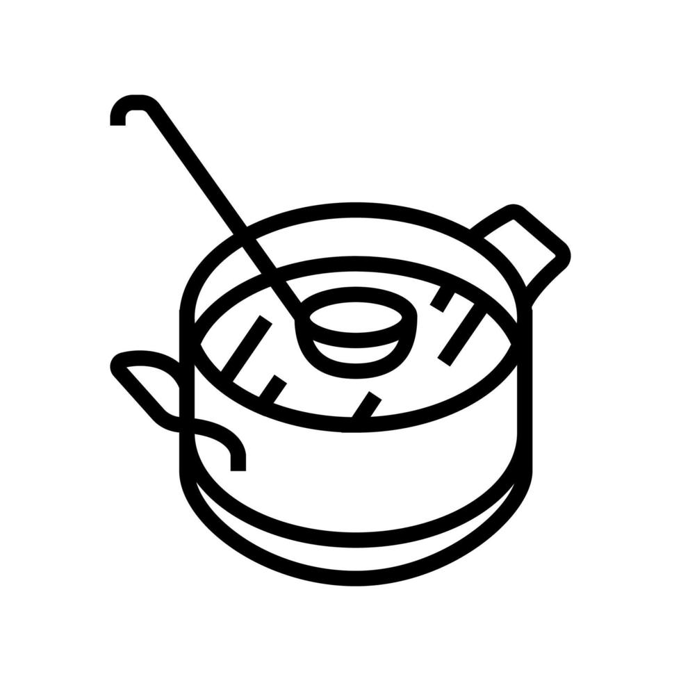soppa matlagning från tomat linje ikon vektor illustration