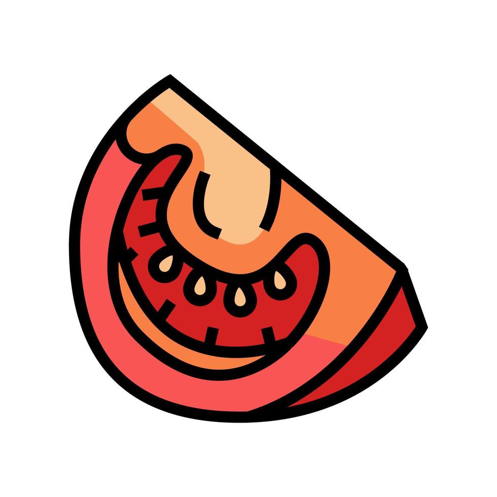 skära tomat Färg ikon vektor illustration