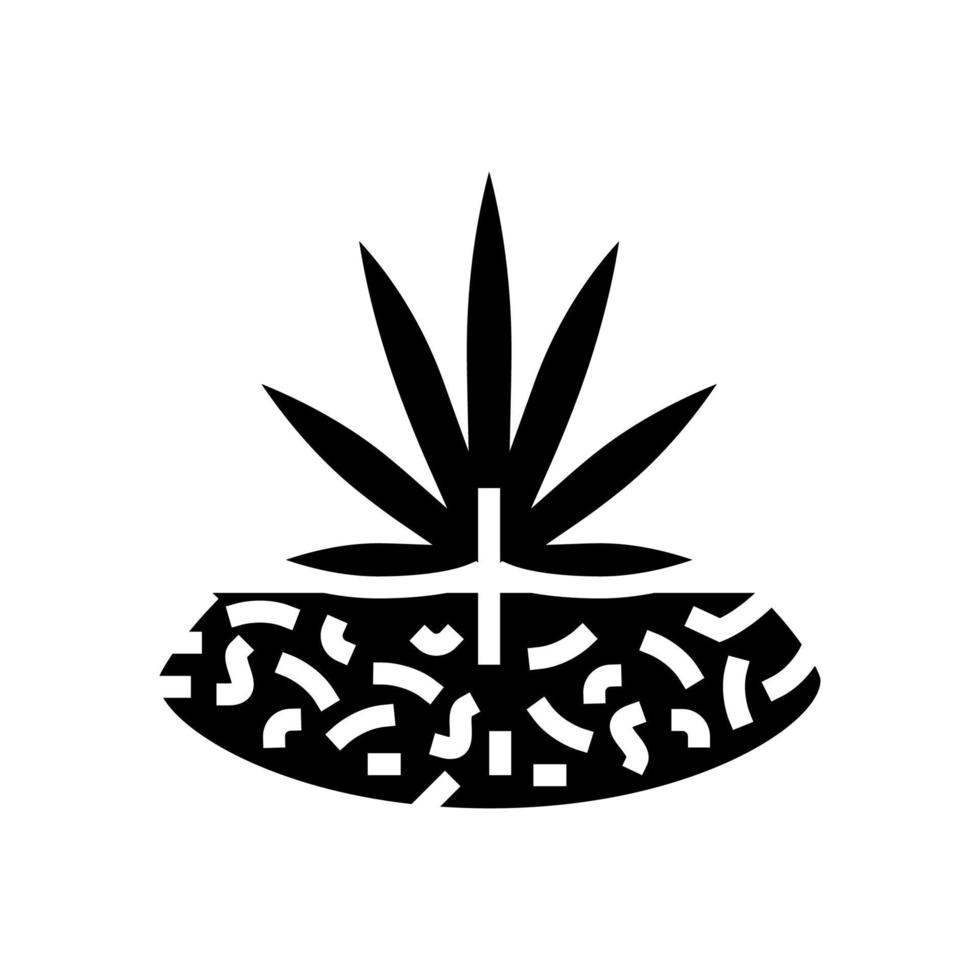 marijuana läkemedel växt glyf ikon vektor illustration