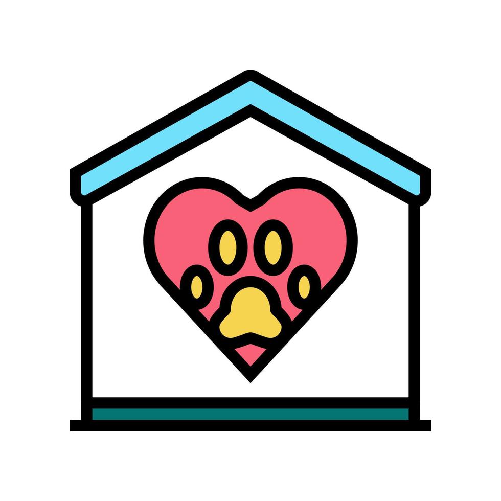 kärlek inhemsk sällskapsdjur Färg ikon vektor illustration