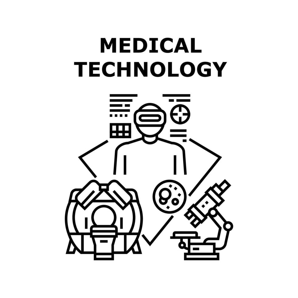 medicinsk teknologi begrepp svart illustration vektor