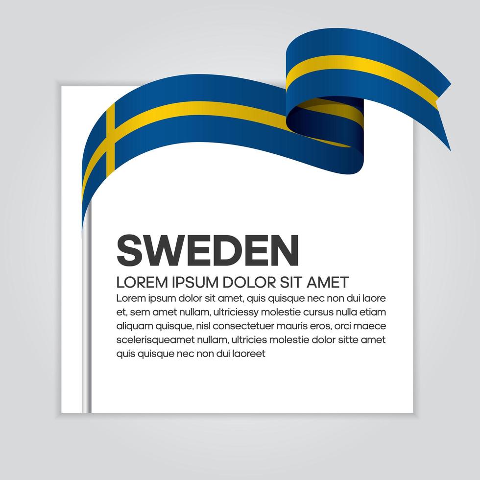 schwedisches abstraktes Wellenflaggenband vektor