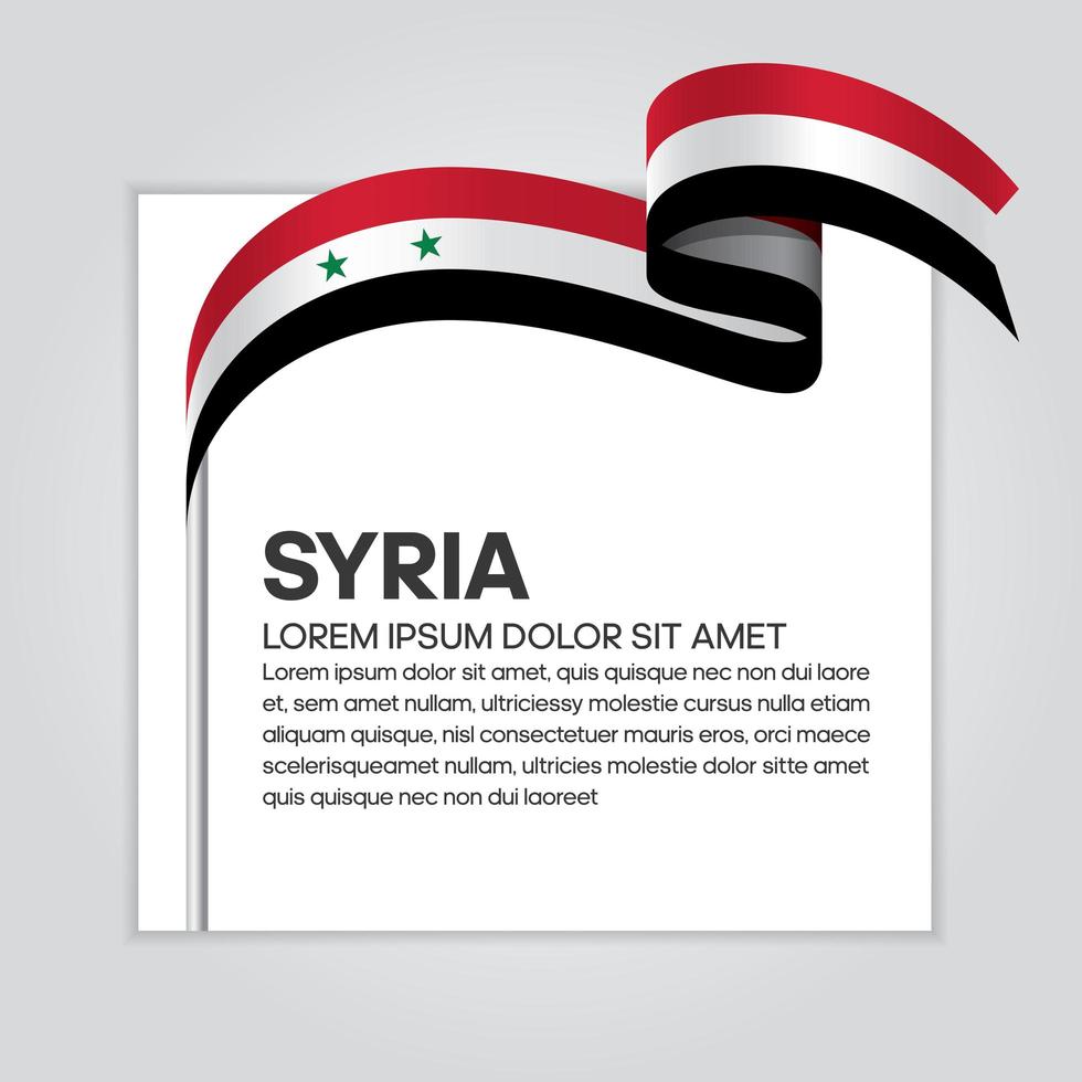 syrien abstrakt våg flagga band vektor