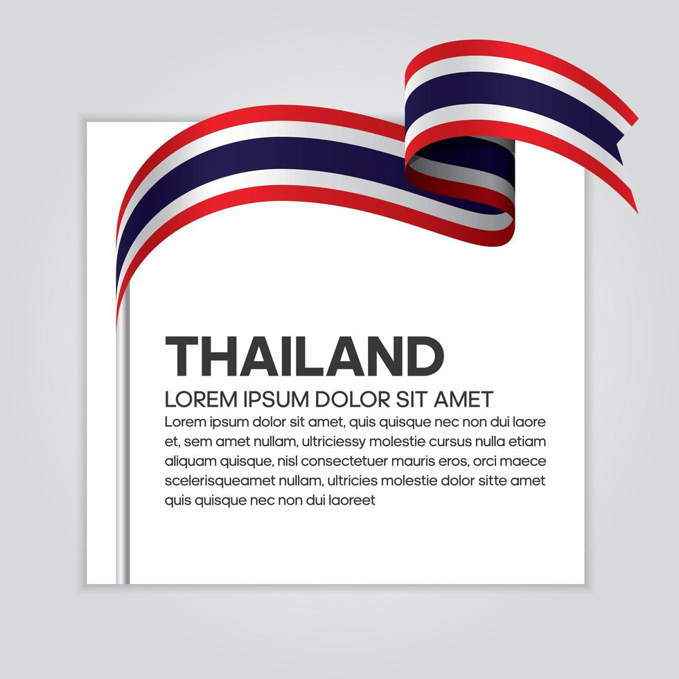 Thailand abstrakt våg flagga band vektor
