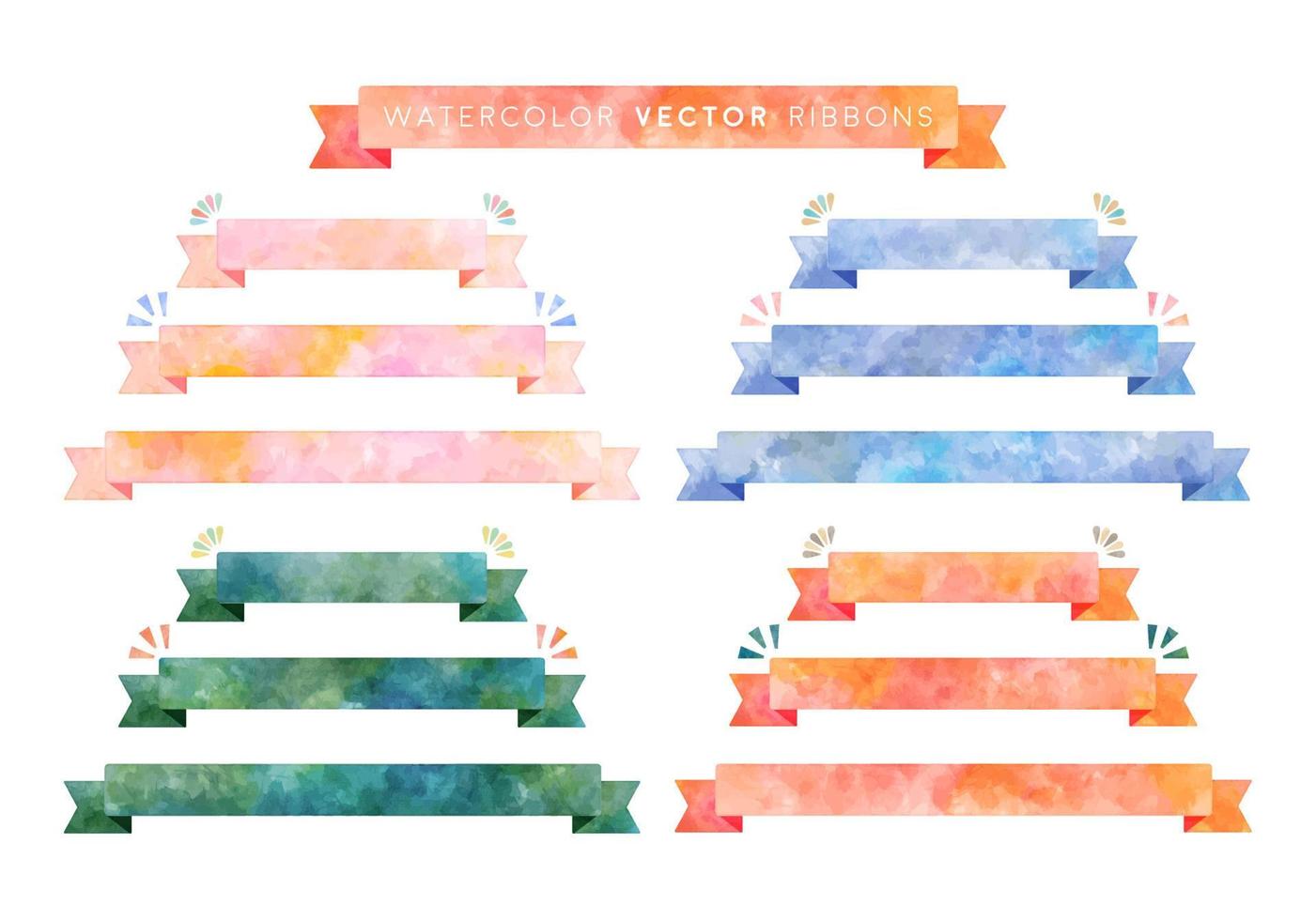 Vektor bunte Aquarell-Band-Set