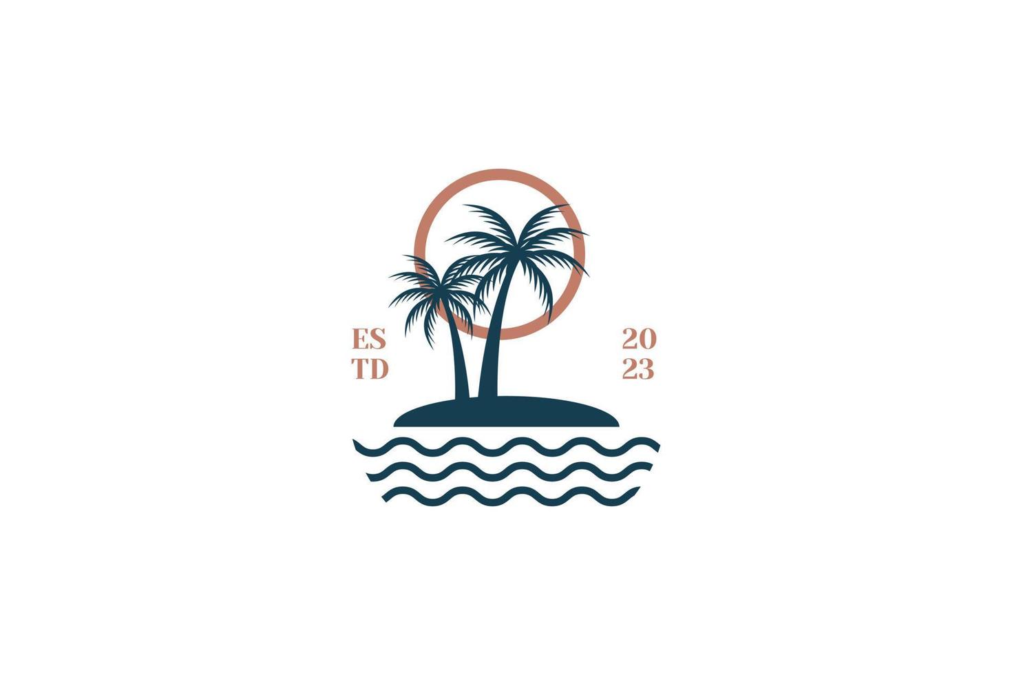 vektor logotyp design mall med handflatan träd - abstrakt sommar och semester bricka och emblem