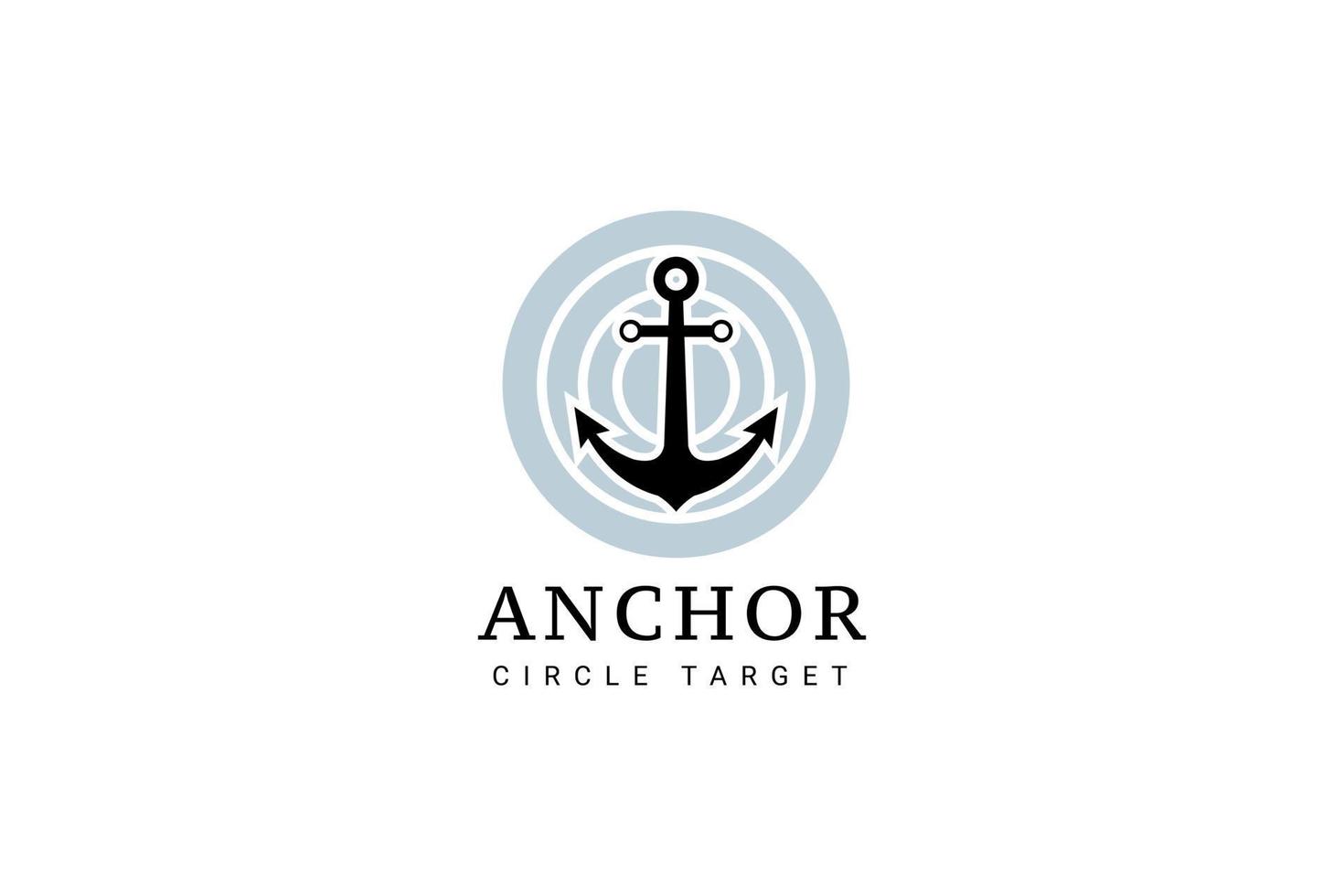 Marine-Retro-Embleme-Logo mit Anker, Anker-Logo - Vektor