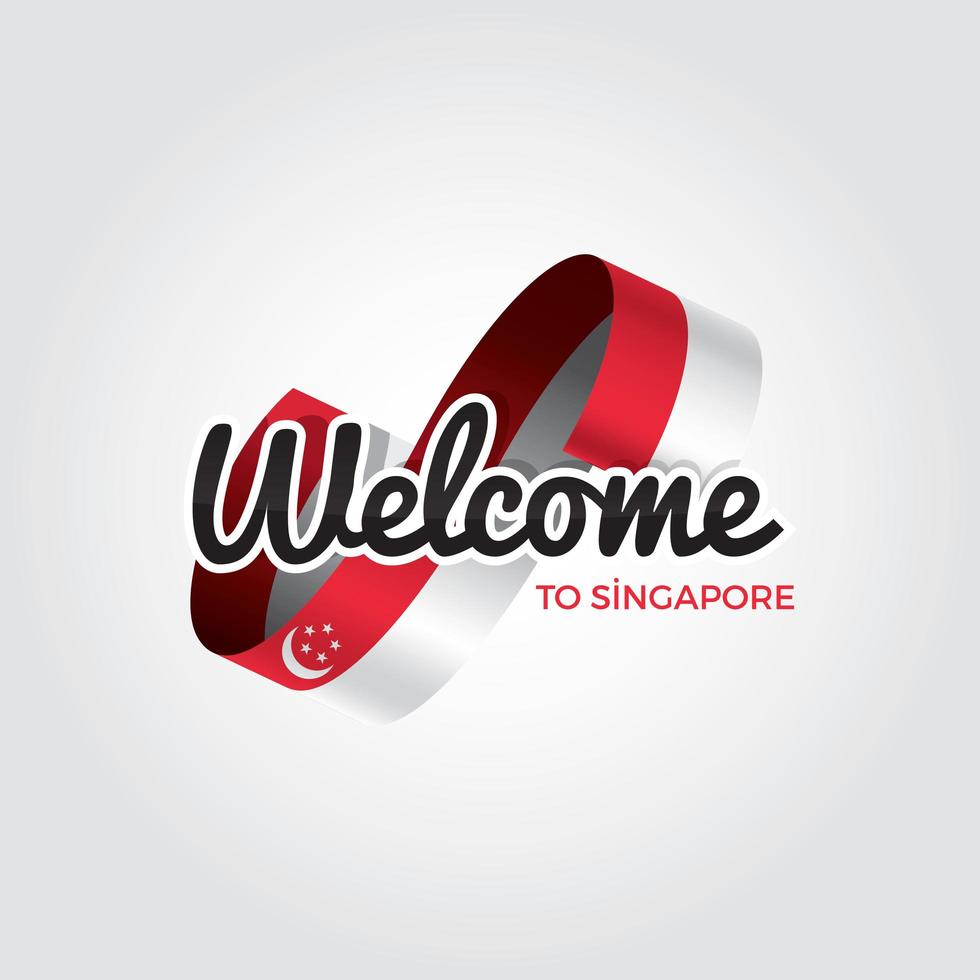 välkommen till singapore vektor