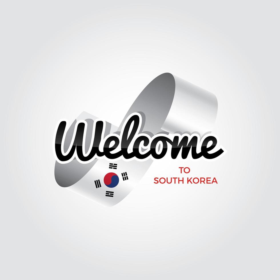 välkommen till Sydkorea vektor