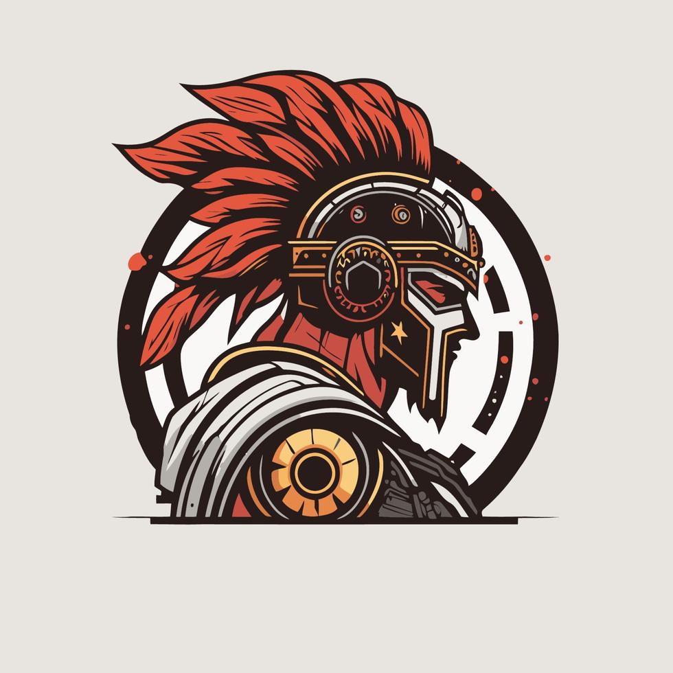 spartanischer Soldat Kopf Logo Symbol Vektor Symbol Illustration