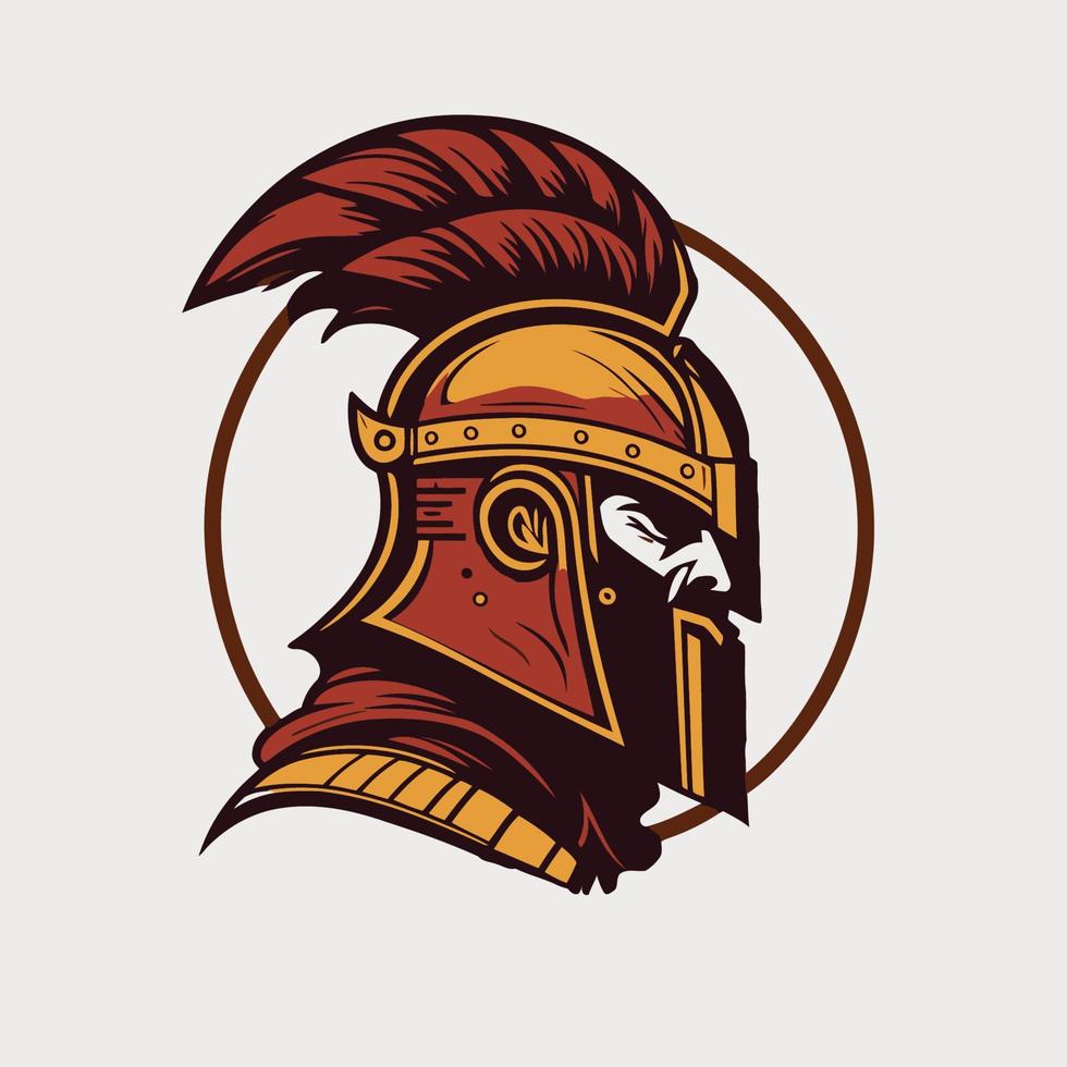 spartanischer Soldat Kopf Logo Symbol Vektor Symbol Illustration