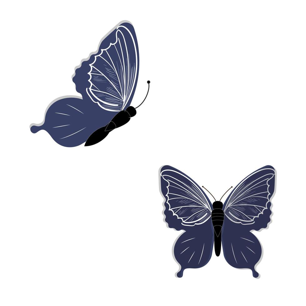 fjäril vektor illustration. isolerat tecknad serie uppsättning ikon dekorativ insekt . vektor tecknad serie uppsättning ikon fjäril.