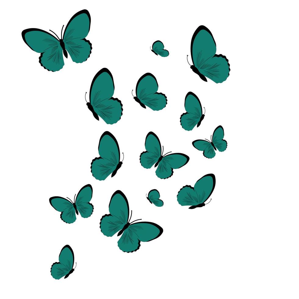 Schmetterling-Vektor-Illustration. dekoratives insekt der lokalisierten gesetzten ikone der karikatur. gesetzter symbolschmetterling der vektorkarikatur. vektor
