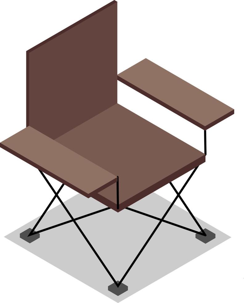 isometrisk camping stol vektor png ikon illustration