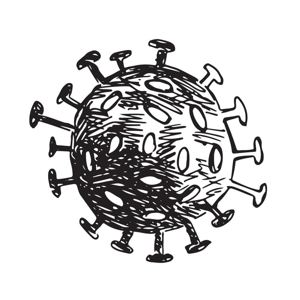 coronavirus, covid19, hand dragen vektor illustration