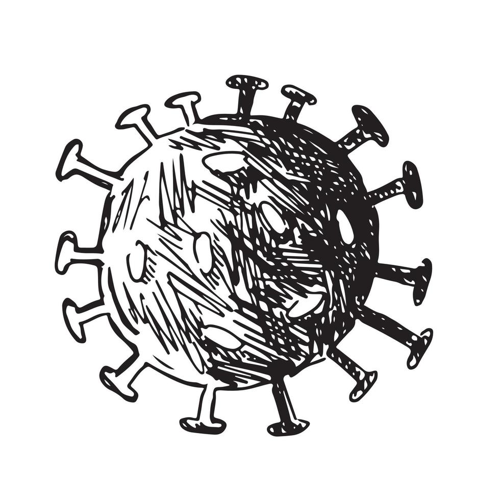 coronavirus, covid19, hand dragen vektor illustration