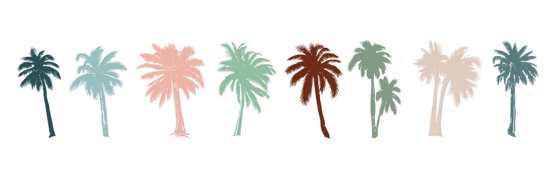 hallo sommer, palmenhandgezeichnete illustrationen, vektor