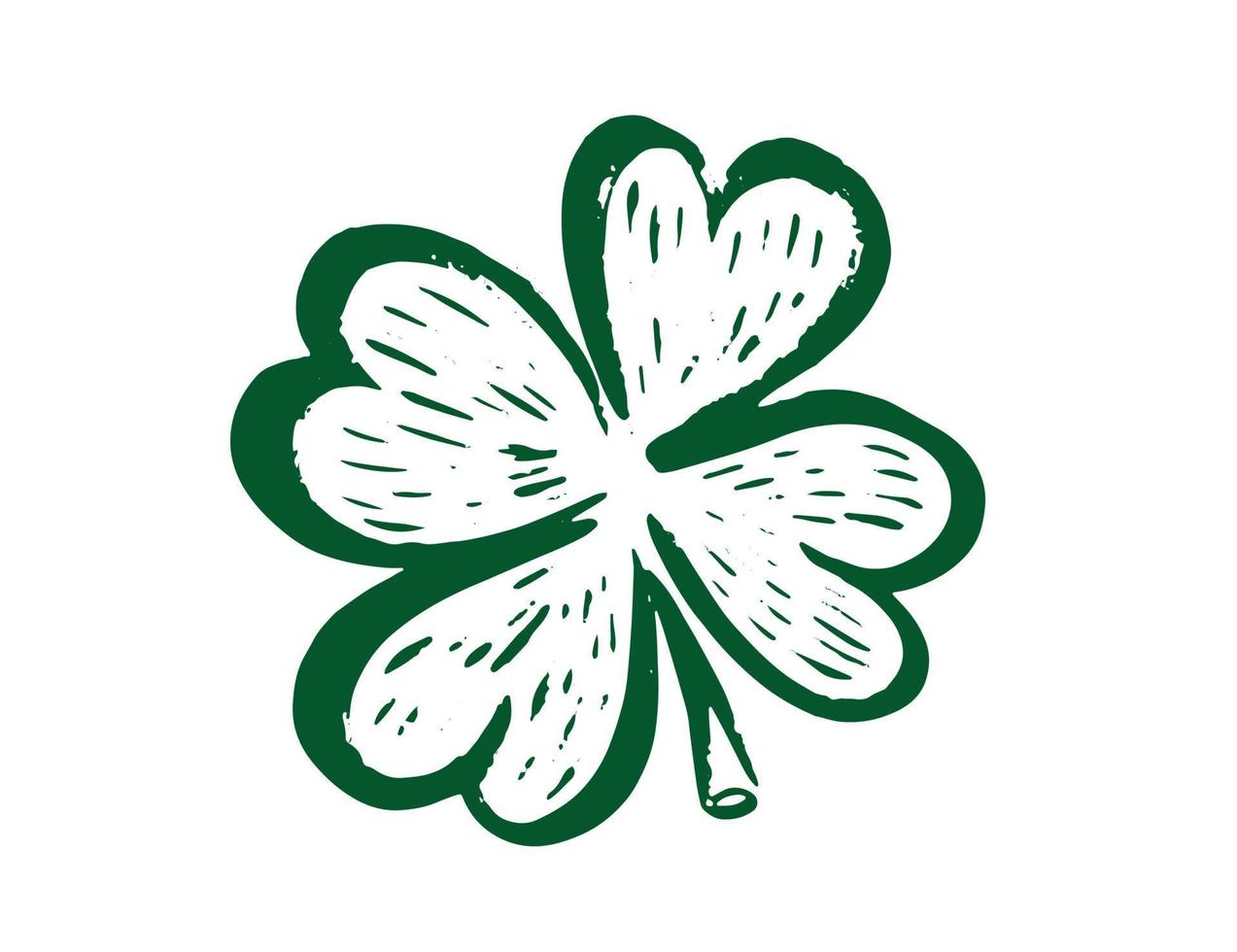 st. Patricks dag. retro stil emblem blad klöver. vektor