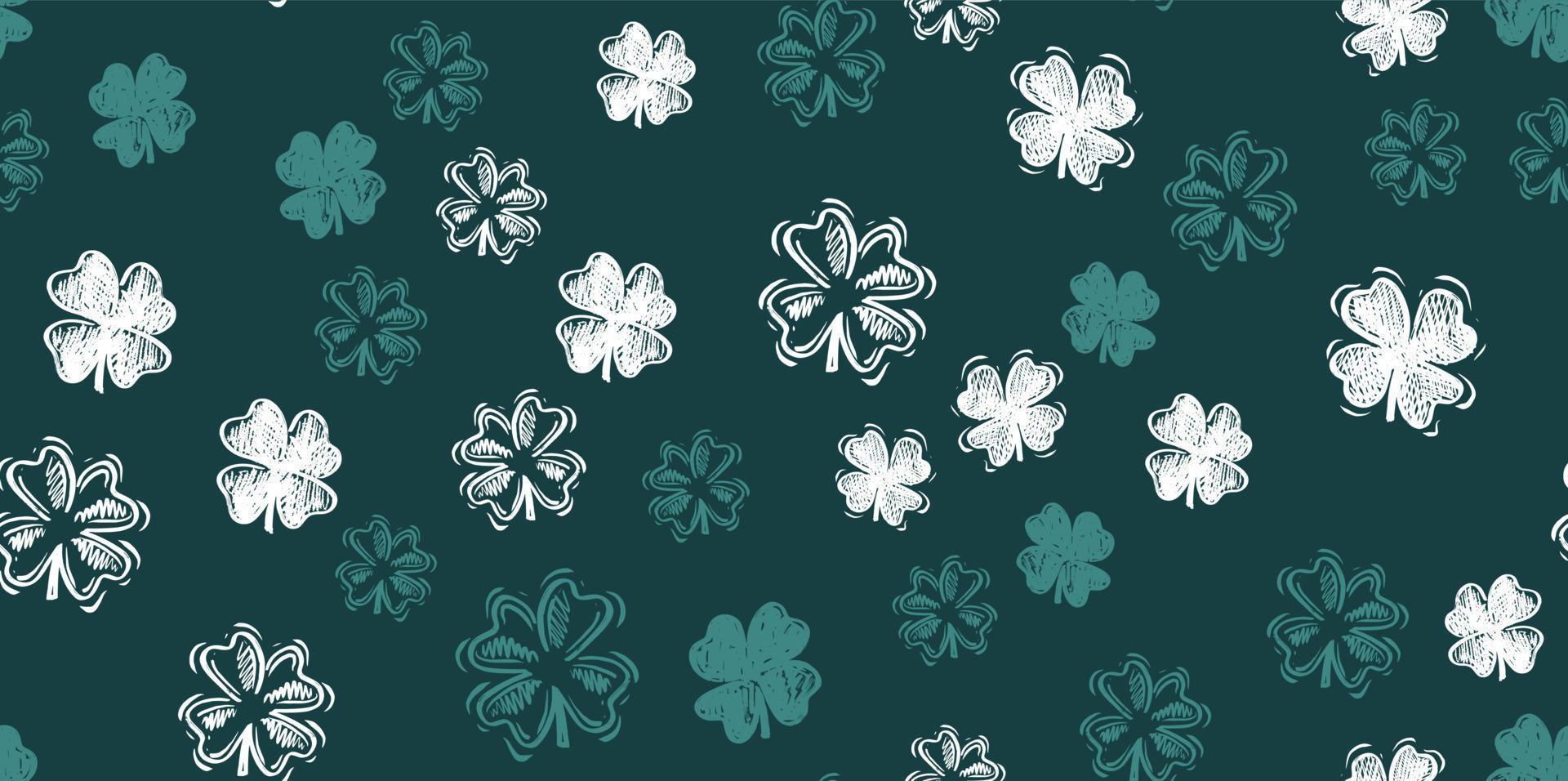 St. Patricks Day, Kleeblatt, handgezeichnete Illustrationen vektor