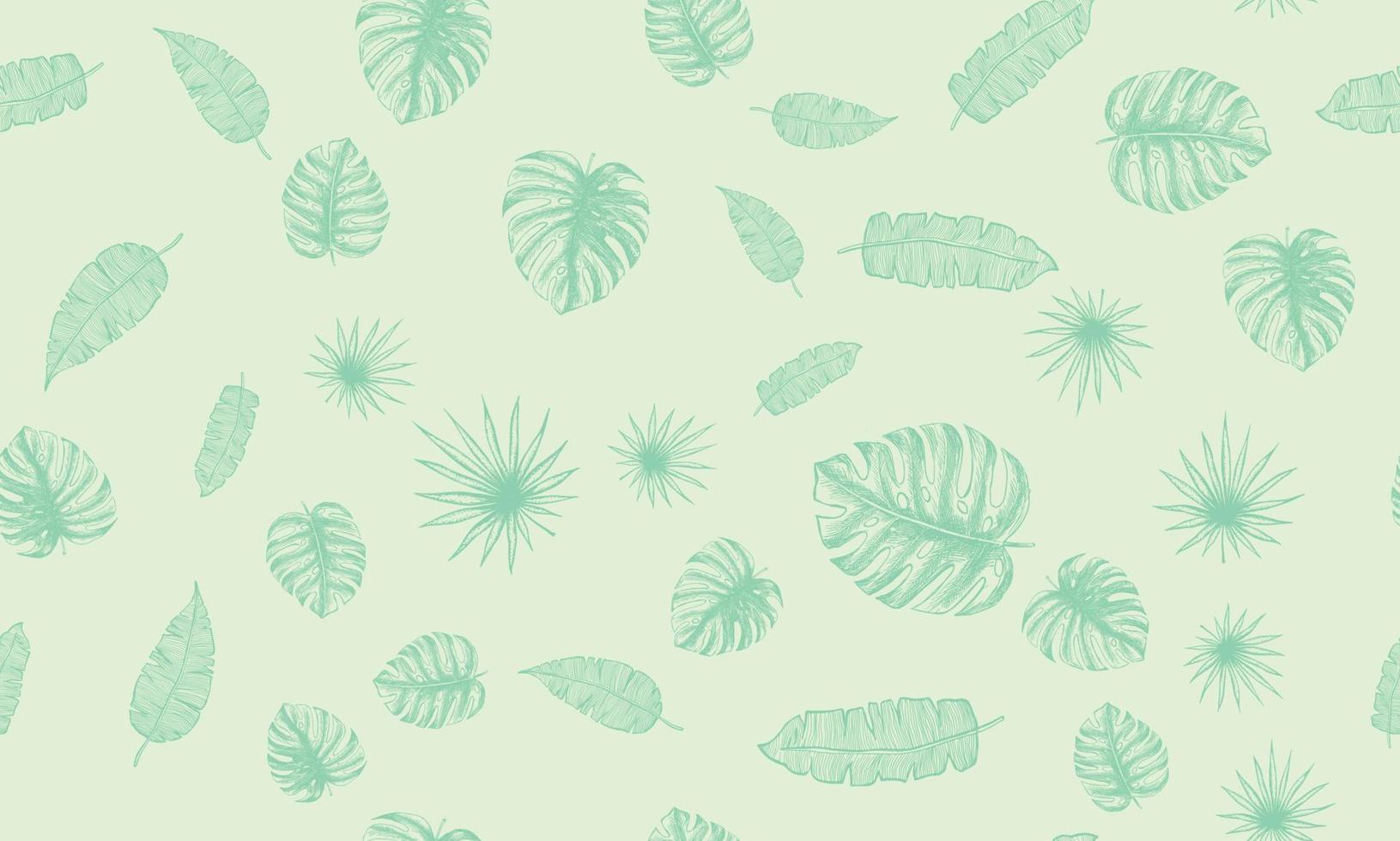 tropisk löv mönster. hand dragen illustration. vektor