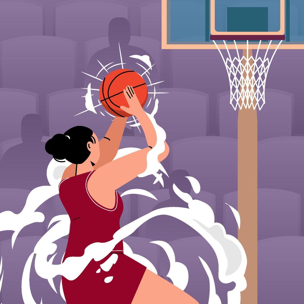 Starke Frauen, die Basketball spielen, feiern nationale Mädchen und Frauen im Sport vektor