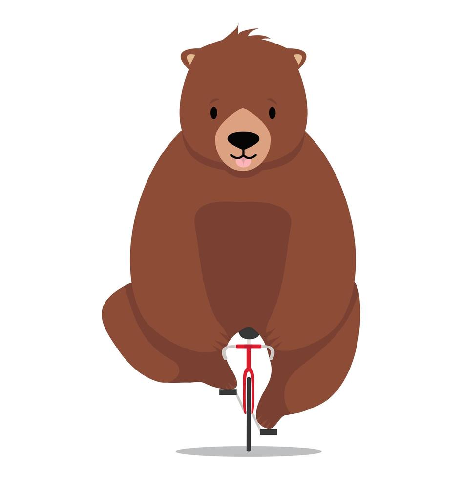 niedlicher Bär, der einen Fahrradvektor reitet vektor